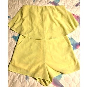 She and Sky Strapless Romper with pockets
